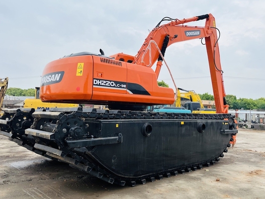 ドーサン用両生地掘削機 DH220LC-9E 1m3 リバークリーニングマシン ロングリーチブーム 中古掘削機