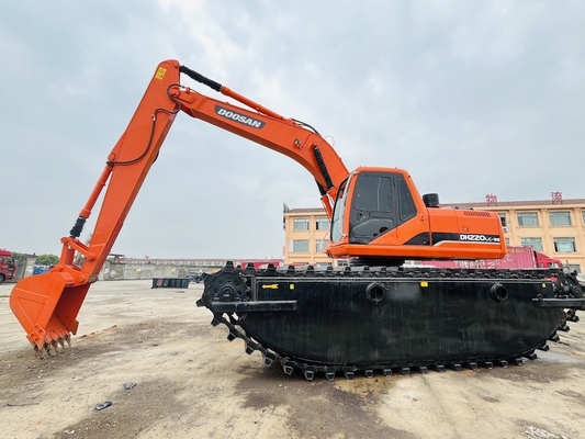 ドーサン用両生地掘削機 DH220LC-9E 1m3 リバークリーニングマシン ロングリーチブーム 中古掘削機